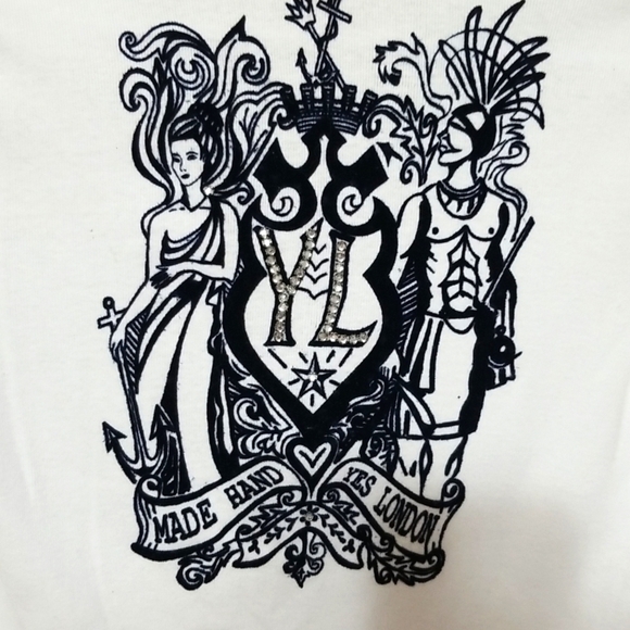 "Yes London " top ,New with tags,embellishments XSmal,Italy,Rare - Picture 4 of 6